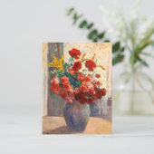 花束を入れた花瓶 ポストカード (スタンド正面)