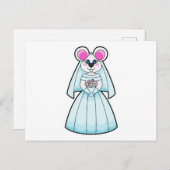 花束を持ったネズミの花嫁 ポストカード (正面/裏面)