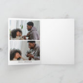 花束を持ったハンド バレンタイン 2枚の写真 カード (内部)