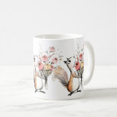 花束を持つかわいいリス コーヒーマグカップ (正面右)