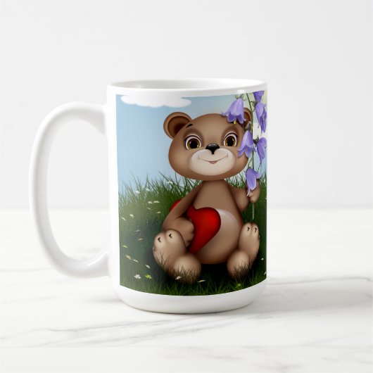 花束を持つクマ-30926 コーヒーマグカップ (左)