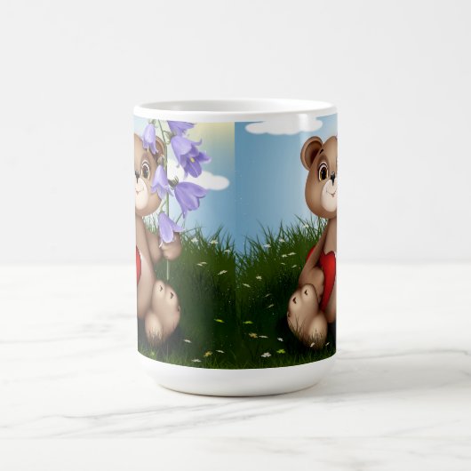 花束を持つクマ-30926 モーフィングマグカップ (中央)