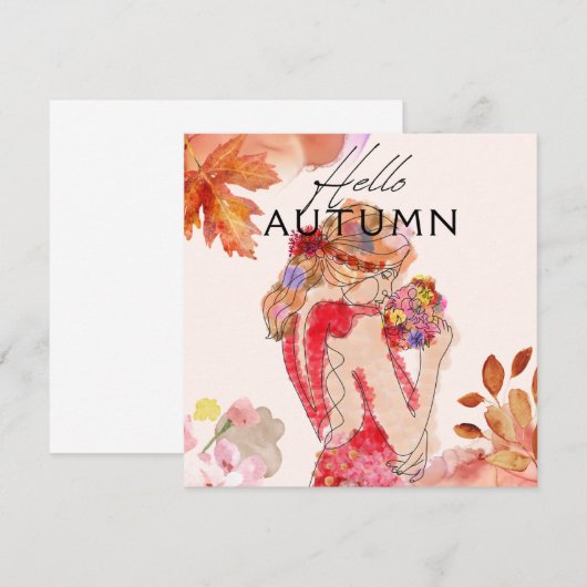 花束を持つ紅葉 招待状 (正面/裏面)