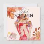 花束を持つ紅葉 招待状 (正面)