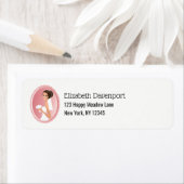 花束を持つ結婚白のドレスを着た花嫁 ラベル (インサイチュ)