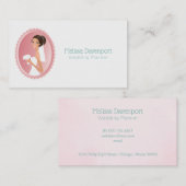 花束を持つ結婚白のドレスを着た花嫁 名刺 (正面/裏面)