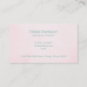 花束を持つ結婚白のドレスを着た花嫁 名刺 (裏面)