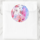 花束を持つ美しい少女 ラウンドシール (バッグ)