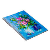 花束を油絵で描くバラ。印象派 ノートブック (右側)