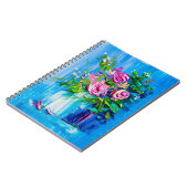 花束を油絵で描くバラ。印象派 ノートブック (左側)