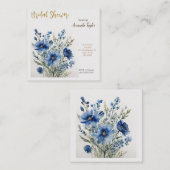 花束エレガント水彩ブライダルシャワー エンクロージャーカード (正面/裏面)