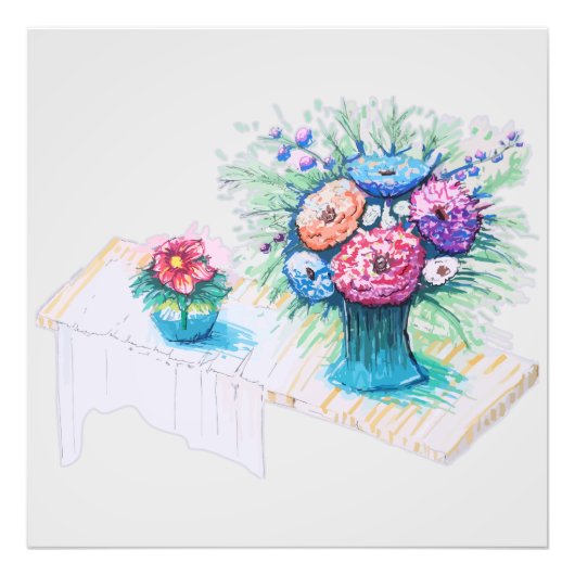 花束カラフルと鮮やか フォトプリント            (正面)