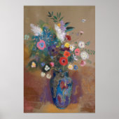 花束カラフル花in花瓶絵画ヴィンテージ ポスター (正面)