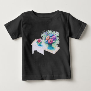 花束カラフル鮮やかと。 ベビーTシャツ