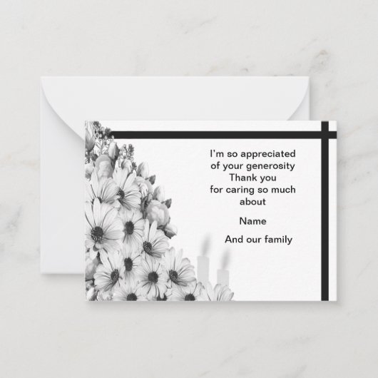 花束サンキューカード ノートカード (正面)