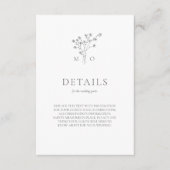 花束シンプル結婚花囲いカード エンクロージャーカード (正面)