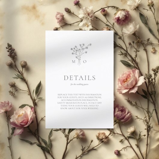 花束シンプル結婚花囲いカード エンクロージャーカード