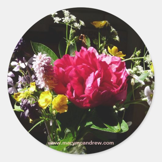 花束ステッカー ラウンドシール (正面)