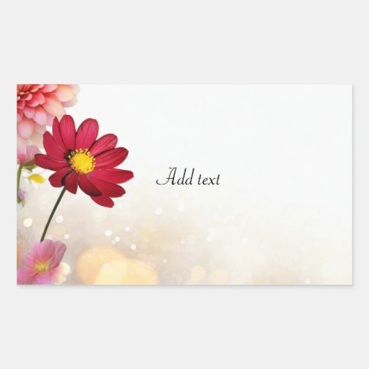 花束テンプレート 長方形シール (正面)