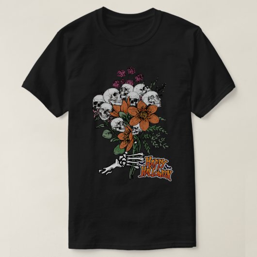 花束ハッピーハローウィン Tシャツ (デザイン正面)