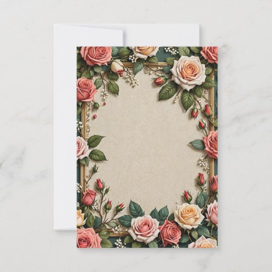 花束バラ結婚の花 招待状 (正面)