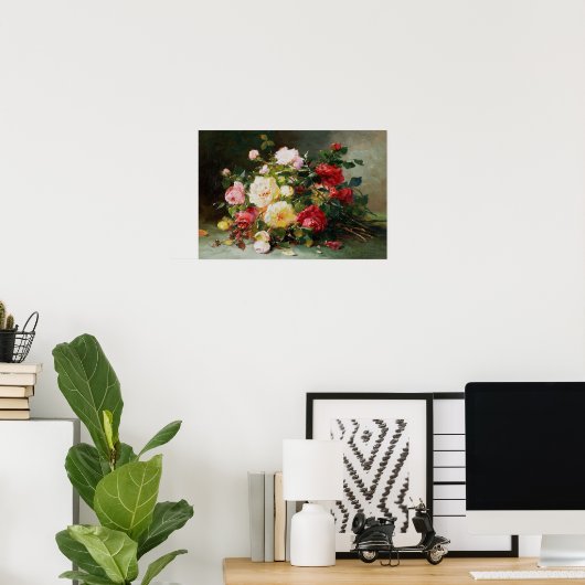 花束バラ ポスター (ホームオフィス)