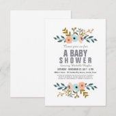 花束ベビーシャワー 招待状 (正面/裏面)