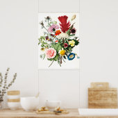 花束ヴィンテージイラストレーション ポスター (キッチン)