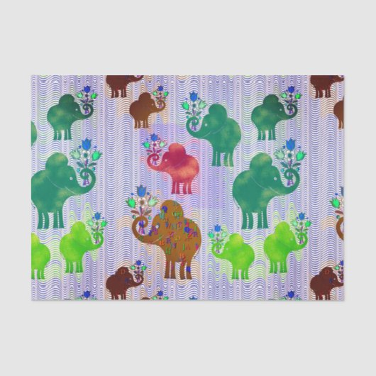 花束付きゾウ 薄葉紙 (正面)