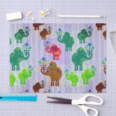 花束付きゾウ 薄葉紙 (クラフト)