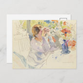花束女性 | フィリップ・フランク ポストカード (正面/裏面)