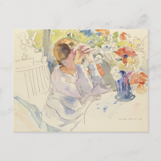 花束女性 | フィリップ・フランク ポストカード (正面)