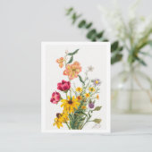 花束植物性イラストレーション ポストカード (スタンド正面)