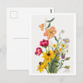 花束植物性イラストレーション ポストカード (正面/裏面)