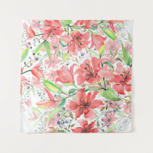 花束植物花と鳥。ワイルド春l タペストリー (正面)