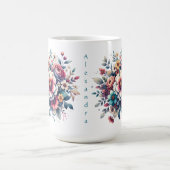 花束水彩パーソナライズされた コーヒーマグカップ (中央)