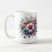 花束水彩パーソナライズされた コーヒーマグカップ (左)