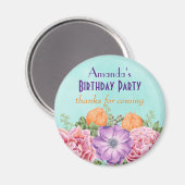 花束水彩フラワーズ誕生日ありがとう マグネット (正面/裏面)