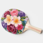 花束水彩花の絵 卓球ラケット (横)