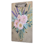 花束牡丹ラベンダーの素朴花 クリップボード (左)