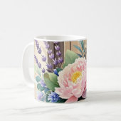 花束牡丹ラベンダーの素朴花 コーヒーマグカップ (正面左)