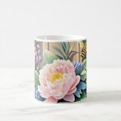 花束牡丹ラベンダーの素朴花 コーヒーマグカップ (中央)