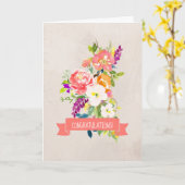 花束素朴のおめで結婚とうカード カード (黄色い花)