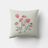 花束繊細なフローラ配置 クッション (裏面)