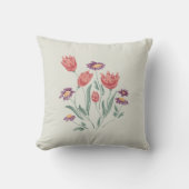 花束繊細なフローラ配置 クッション (正面)