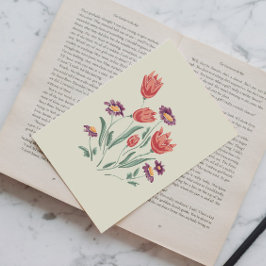 花束繊細なフローラ配置 シーズンポストカード