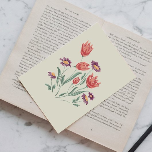 花束繊細なフローラ配置 シーズンポストカード