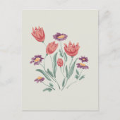 花束繊細なフローラ配置 シーズンポストカード (正面)