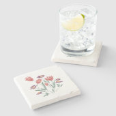 花束繊細なフローラ配置 ストーンコースター (横)