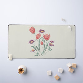 花束繊細なフローラ配置 デスクマット